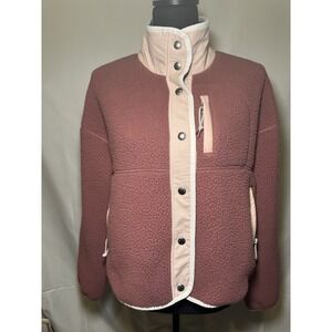 The North Face Rose Gold Women's Size Small Fleece with Snap Buttons and Pockets